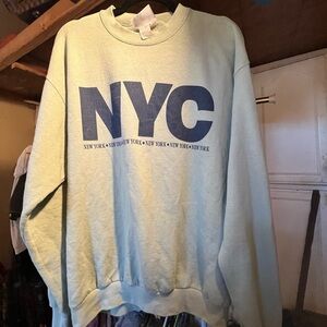 Vintage Artisans NYC Graphic Crewneck Sweater - Light Green M/L